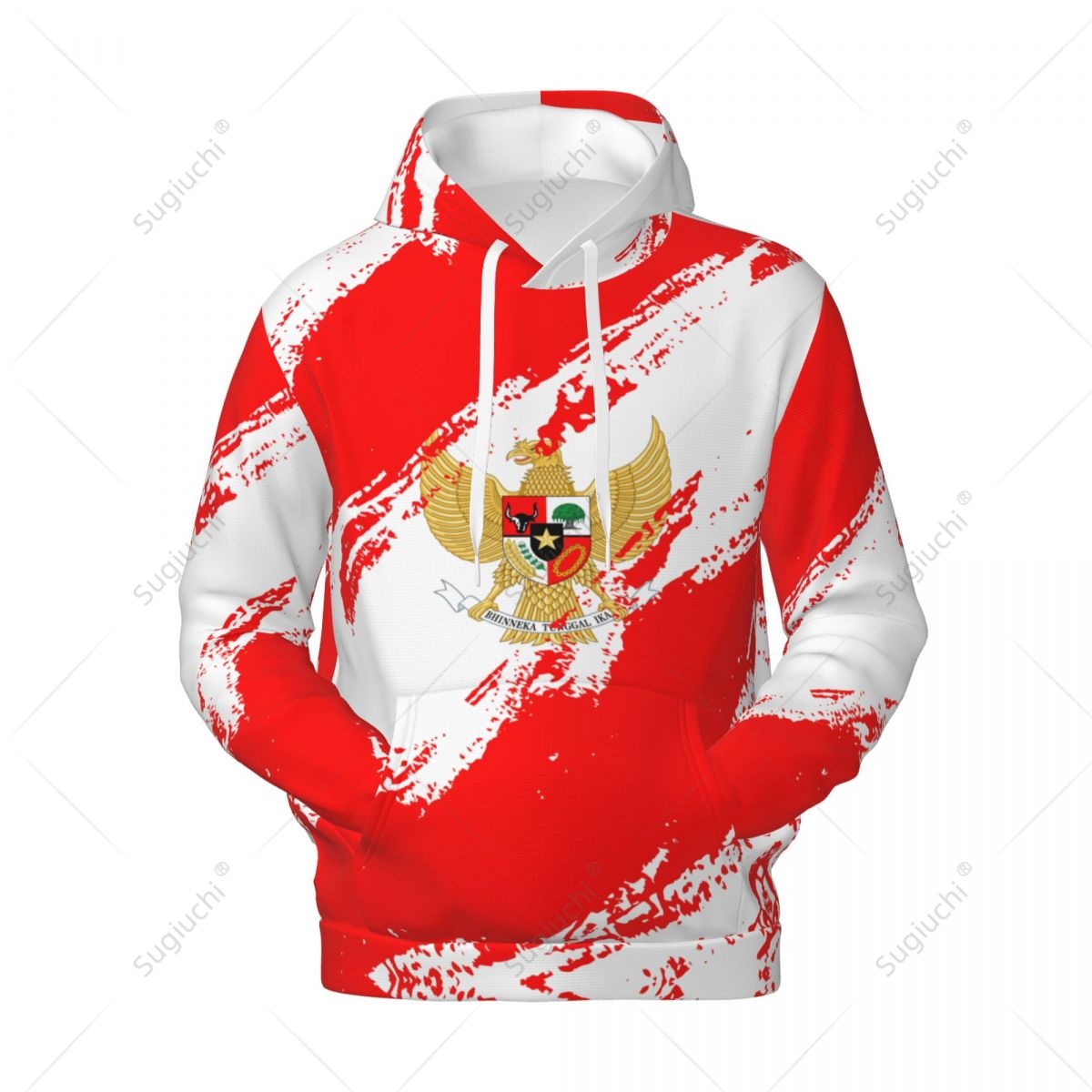 3D Printing Indonesia - Unisex Indonesia Flag Color Hoodie 3D