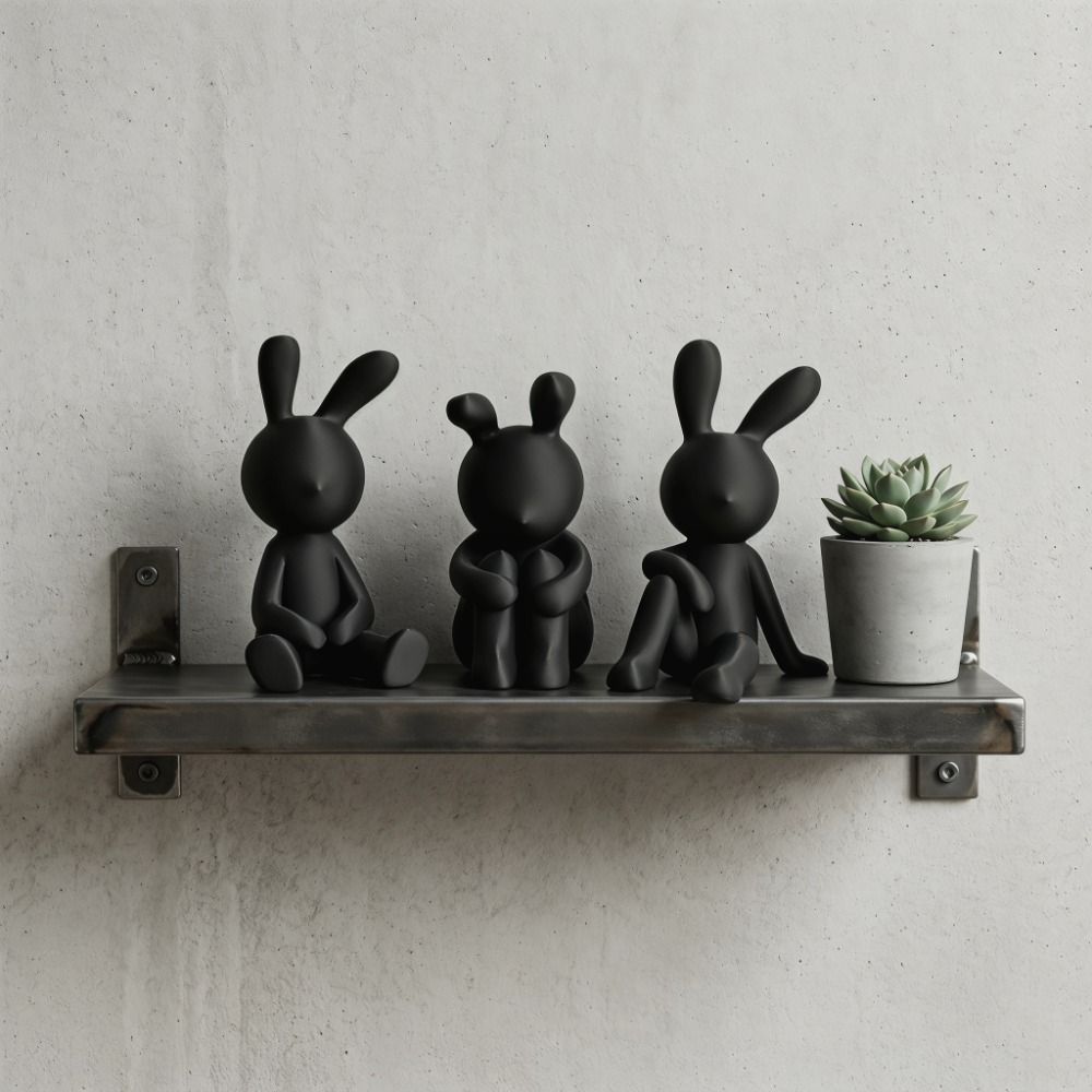 3D Printing Rabbit - 3 pcs Funny 3D Printed Sitting