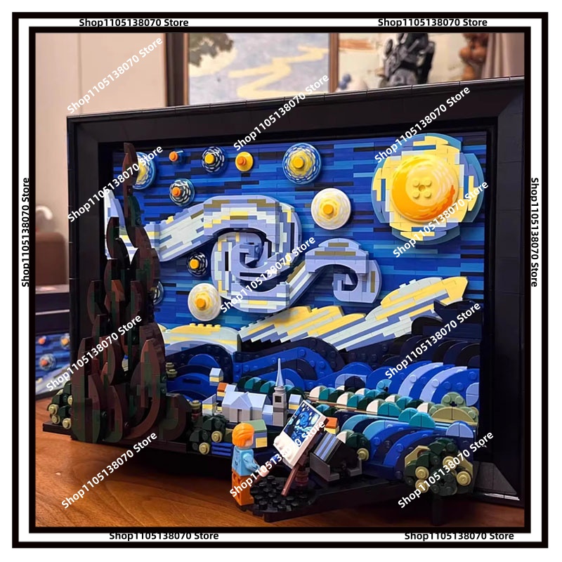 Van Gogh Starry Night 3D Build - đánh giá và giá 3D Printing Lego