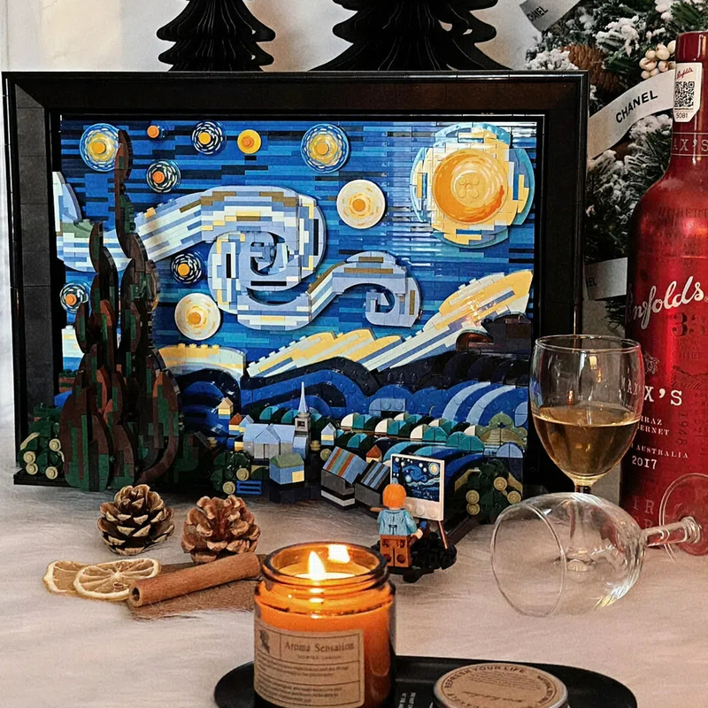 Van Gogh Starry Night 3D Build - đánh giá và giá 3D Printing Lego