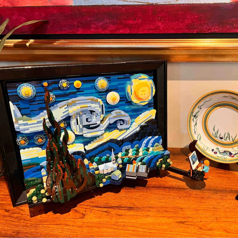 Van Gogh Starry Night 3D Build - đánh giá và giá 3D Printing Lego